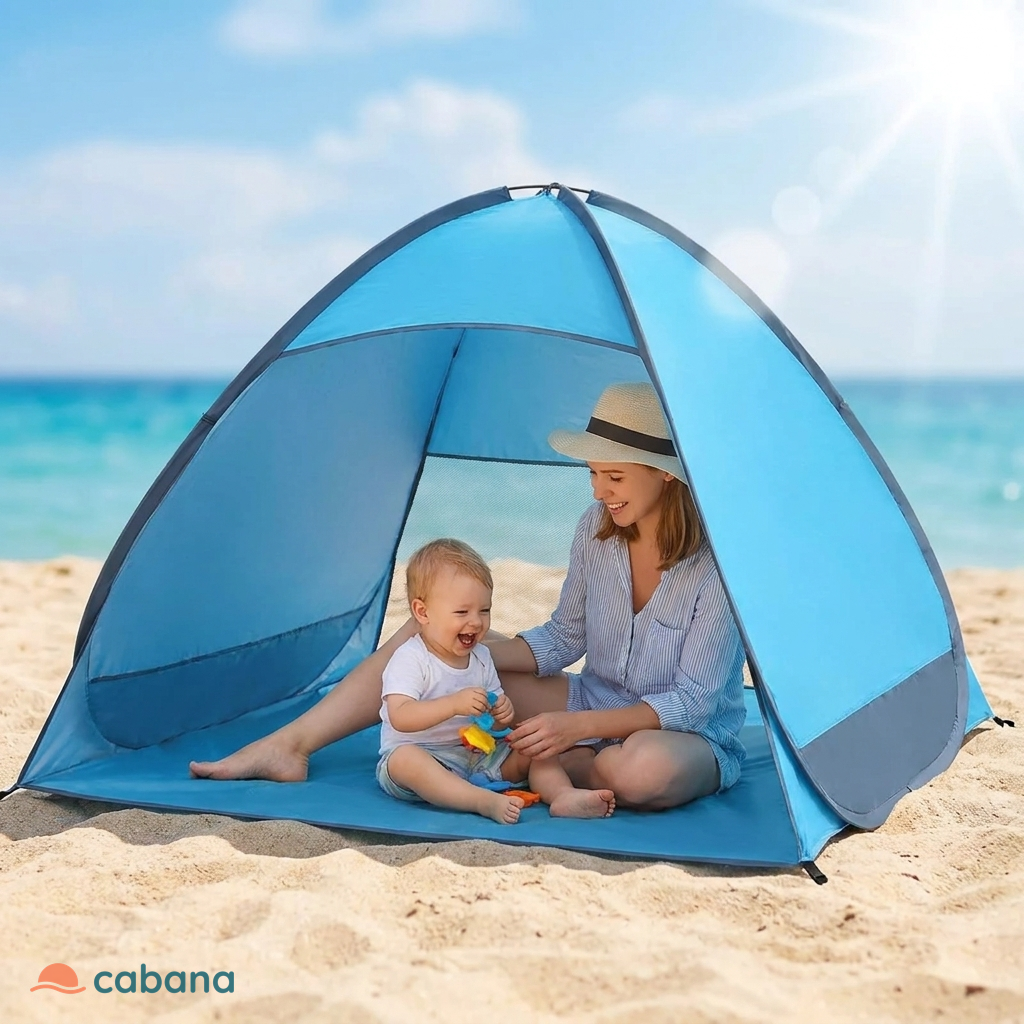 אוהל חוף קופץ Cabana מוכן לשימוש בפארק